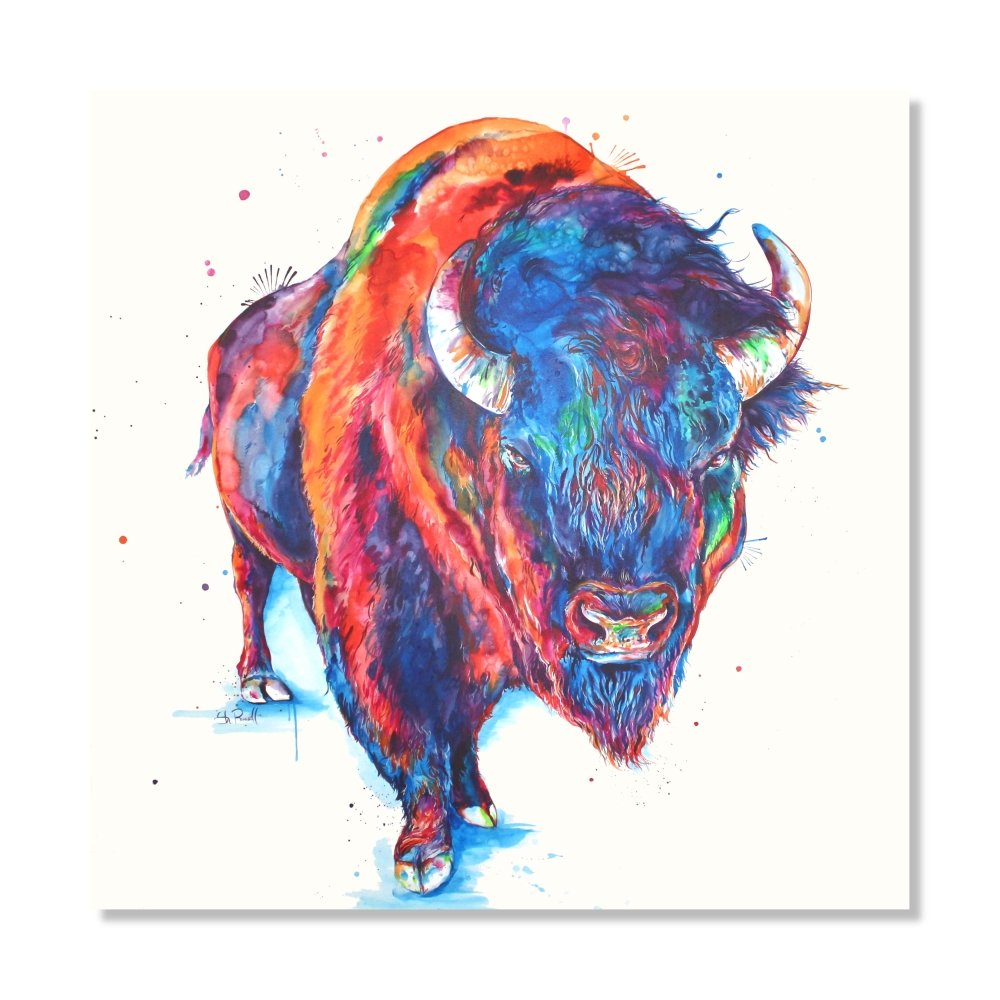 Buffalo Watercolor Original Painting - Shaunna Russell