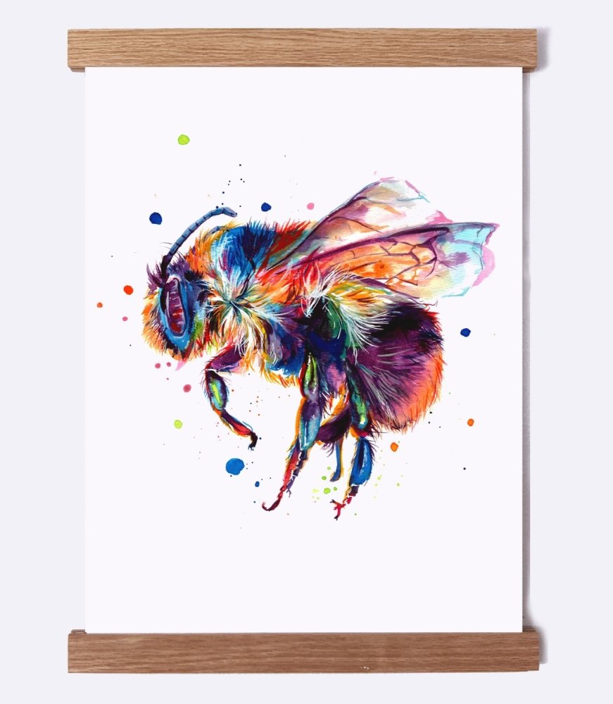 Bee (Honey bee) on White - Watercolor Print - Shaunna Russell