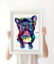 Load image into Gallery viewer, French Bulldog (Black) - Watercolor Print - Shaunna Russell