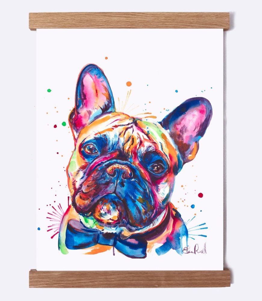 French Bulldog (Frenchie) with Bow-tie - Watercolor Print - Shaunna Russell