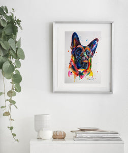 German Shepherd - Watercolor Print - Shaunna Russell