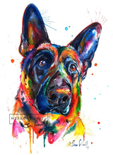 Load image into Gallery viewer, German Shepherd - Watercolor Print - Shaunna Russell