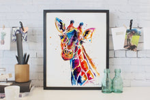 Load image into Gallery viewer, Giraffe - Watercolor Print - Shaunna Russell