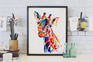 Giraffe - Watercolor Print - Shaunna Russell