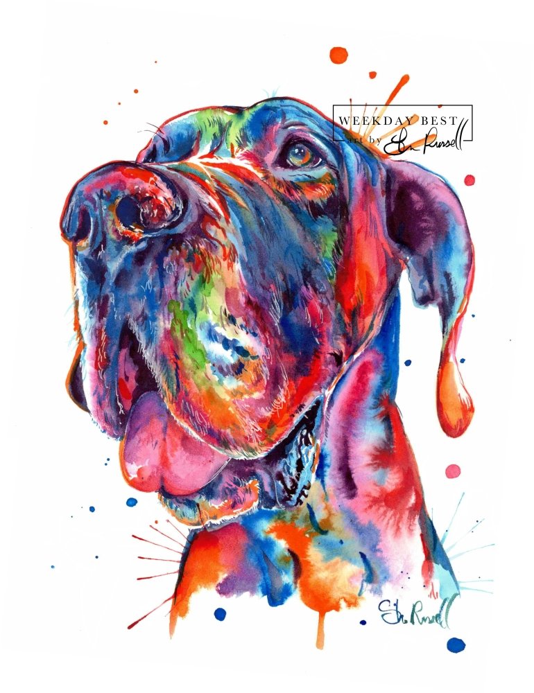 Great Dane - Watercolor Print - Shaunna Russell