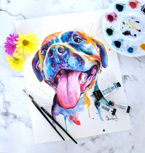 Load image into Gallery viewer, Pitbull - Watercolor Print - Shaunna Russell
