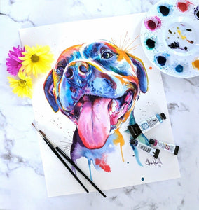 Pitbull - Watercolor Print - Shaunna Russell
