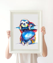 Load image into Gallery viewer, Sloth - Watercolor Print - Shaunna Russell
